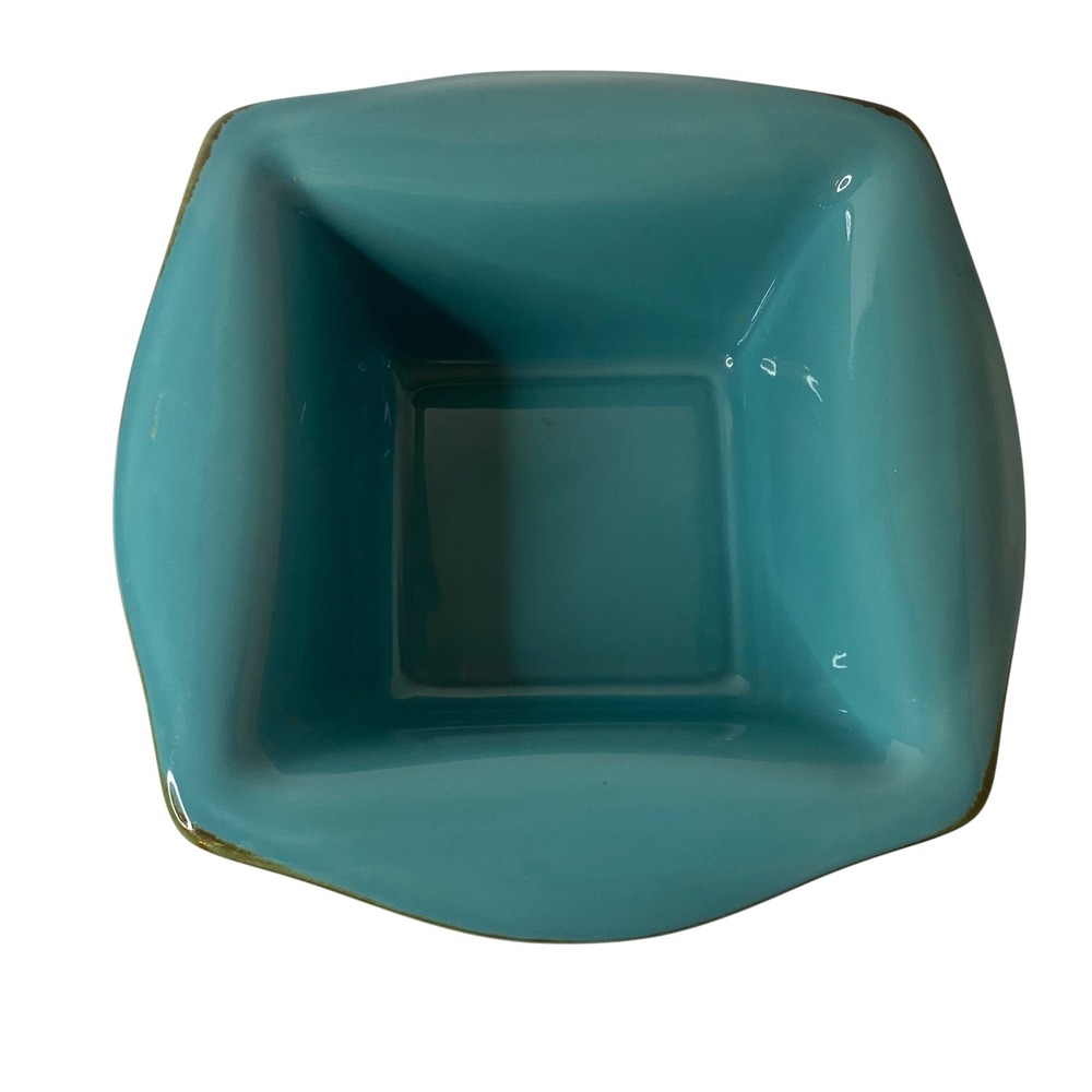 Southern Living At HOME Tuscan Everyday Baker Turquoise Blue Square Stoneware 8"